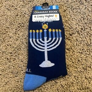 Adult blue Hanukkah Socks